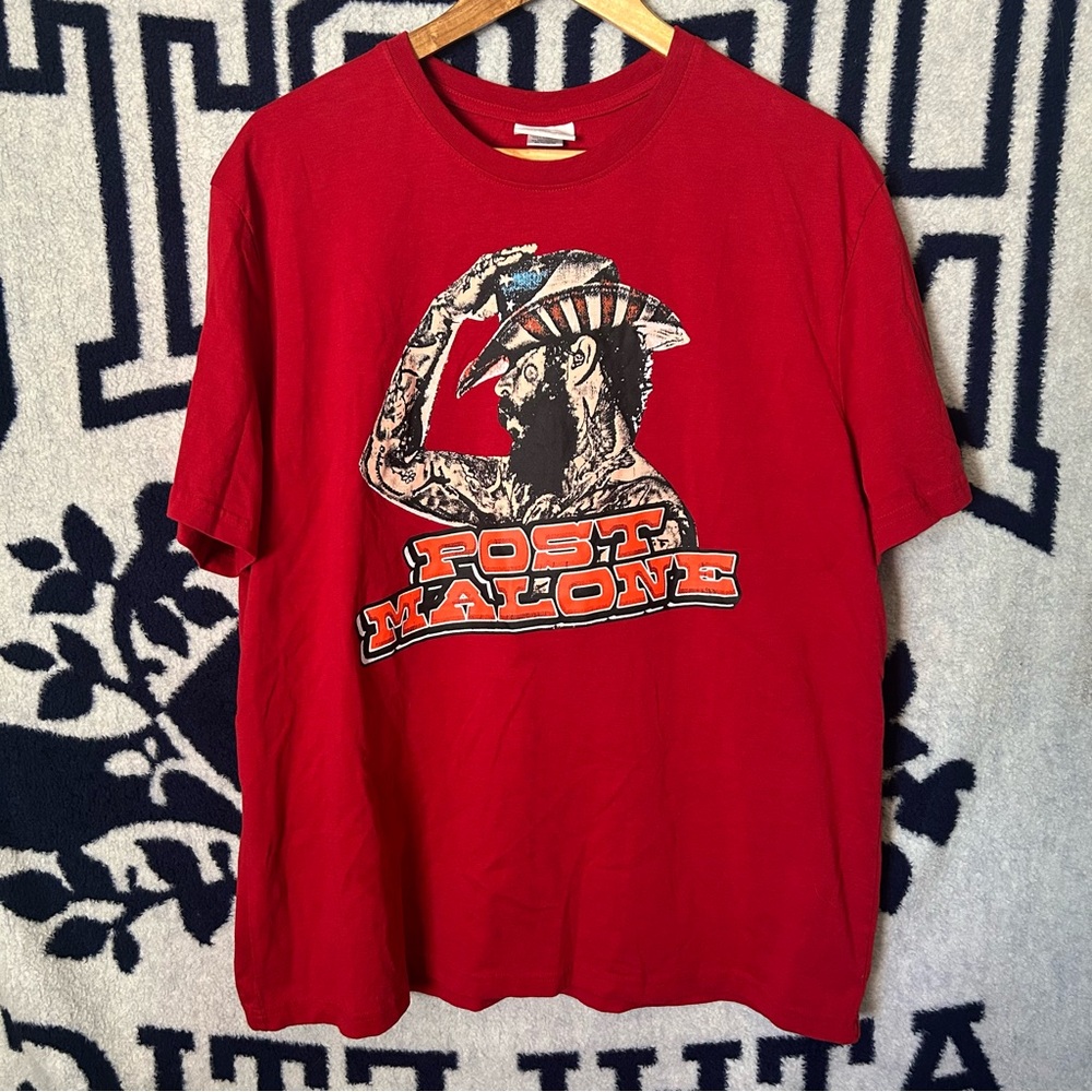Post Malone Red Graphic T-Shirt Size XL Posty Co Band Tee